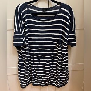 COS / M / Sweater / Oversized / Navy and White Striped / Short Sleeve / Classic